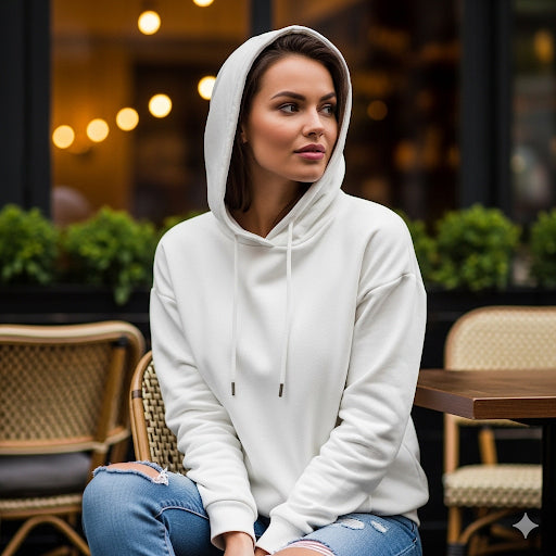 Light Weight Hoodies- White
