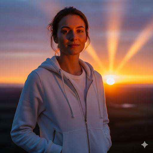 Light Weight Hooded Zipper- White