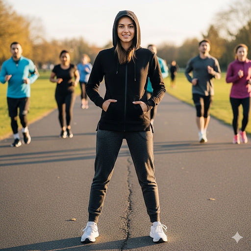 Light Weight Hooded Zipper- Black
