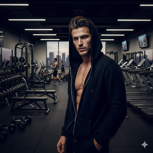 Light Weight Hooded Zipper- Black