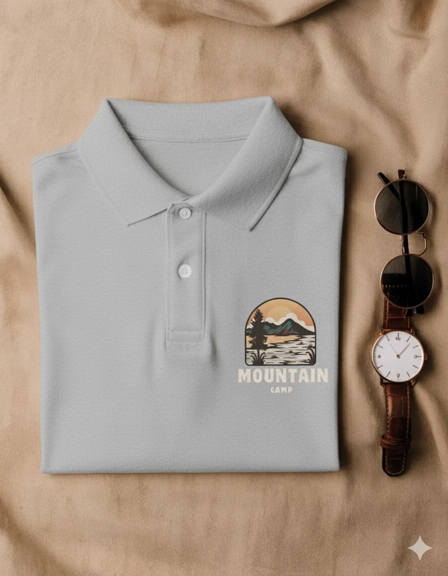 Polo Short Sleeves UV Protected Tees- Light Grey