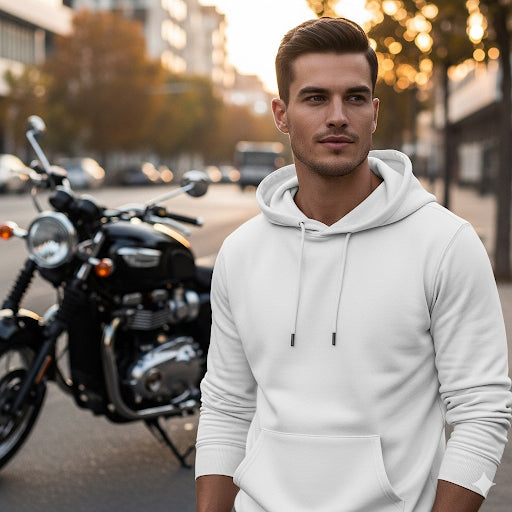 Light Weight Hoodies- White