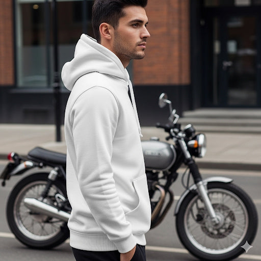 Light Weight Hoodies- White