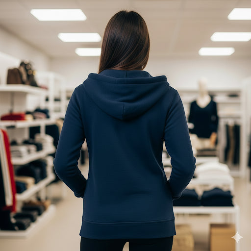 Light Weight Hooded Zipper- Navy Blue