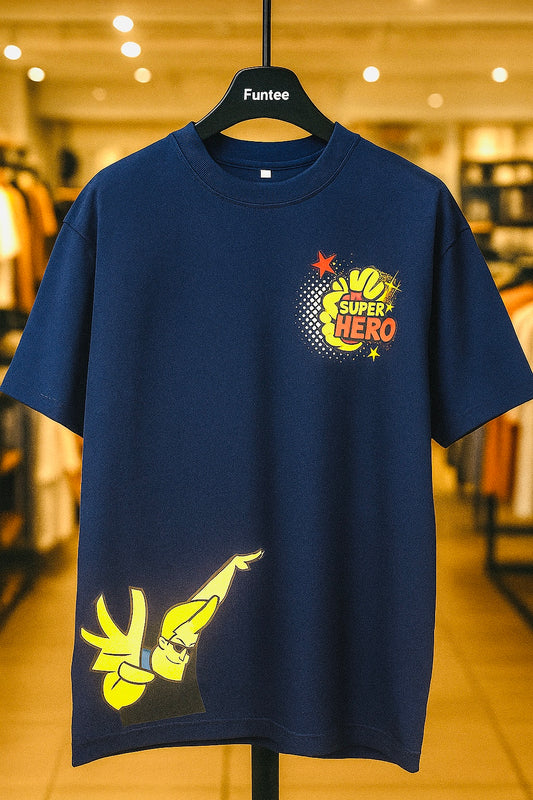 JOHNY BRAVO SUPER HERO- OVERSIZED UNISEX TSHIRTS