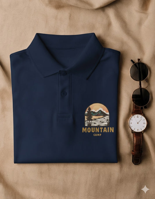 Polo Short Sleeves UV Protected Tees- Navy Blue
