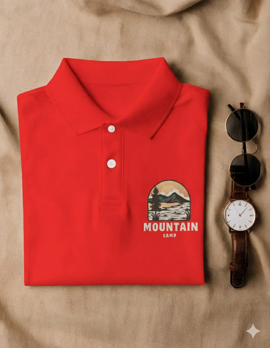 Polo Short Sleeves UV Protected Tees- Red