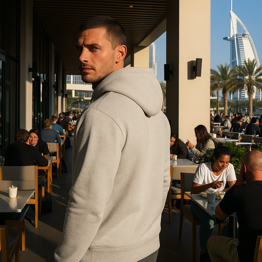 Light Weight Hooded Zipper- Silver